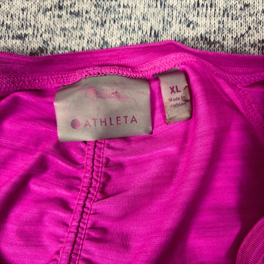Athleta Womens XL Magenta Pink ‎ Quarter Zip Long Sleeve Pullover 581610 - Picture 3 of 8